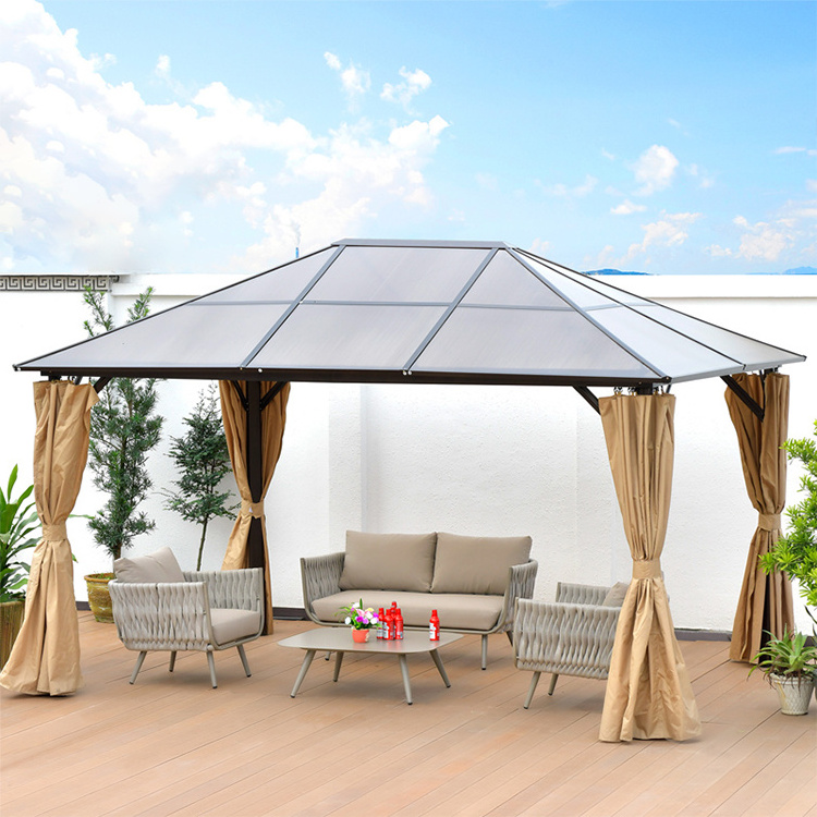 Outdoor gazebo/pavilion/house waterproof pavilion gazebo with side corner curtains