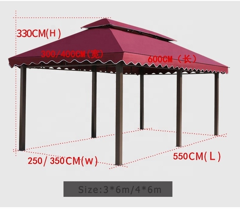 Cheap gazebo tent metal frame with waterproof canopy size 3m 3.5m 4m 5m  6m gazebos for garden