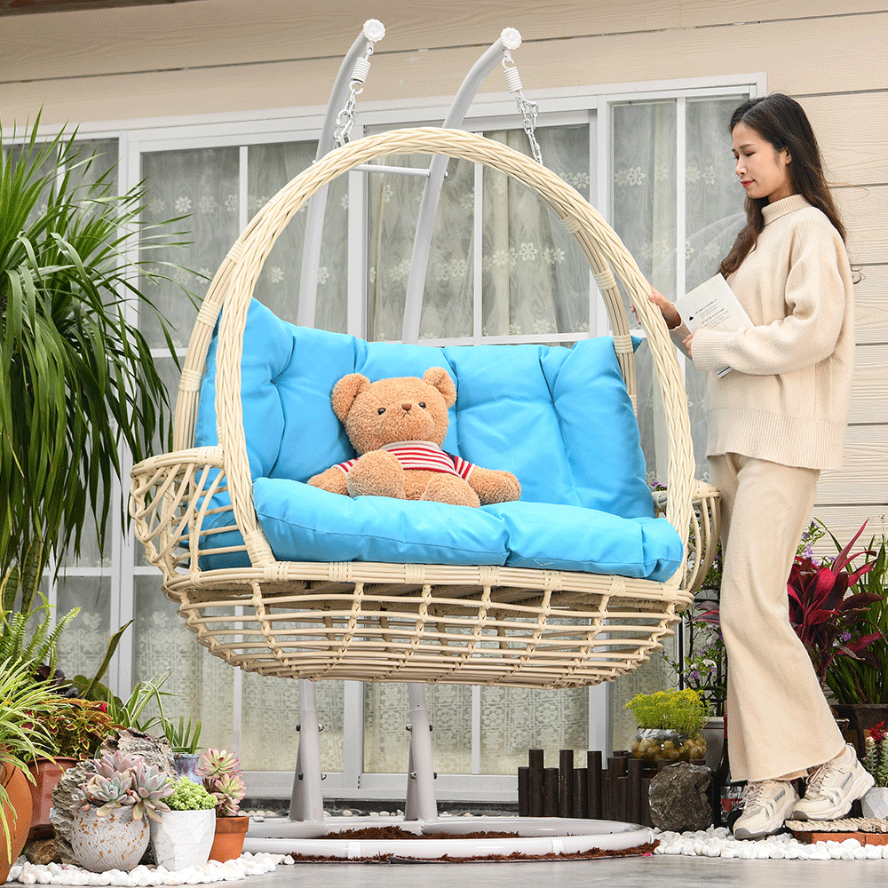 outdoor garden logo hammock swing hammock swing bed folding hot sales pe rattan hanging chair outdoor swing for garden