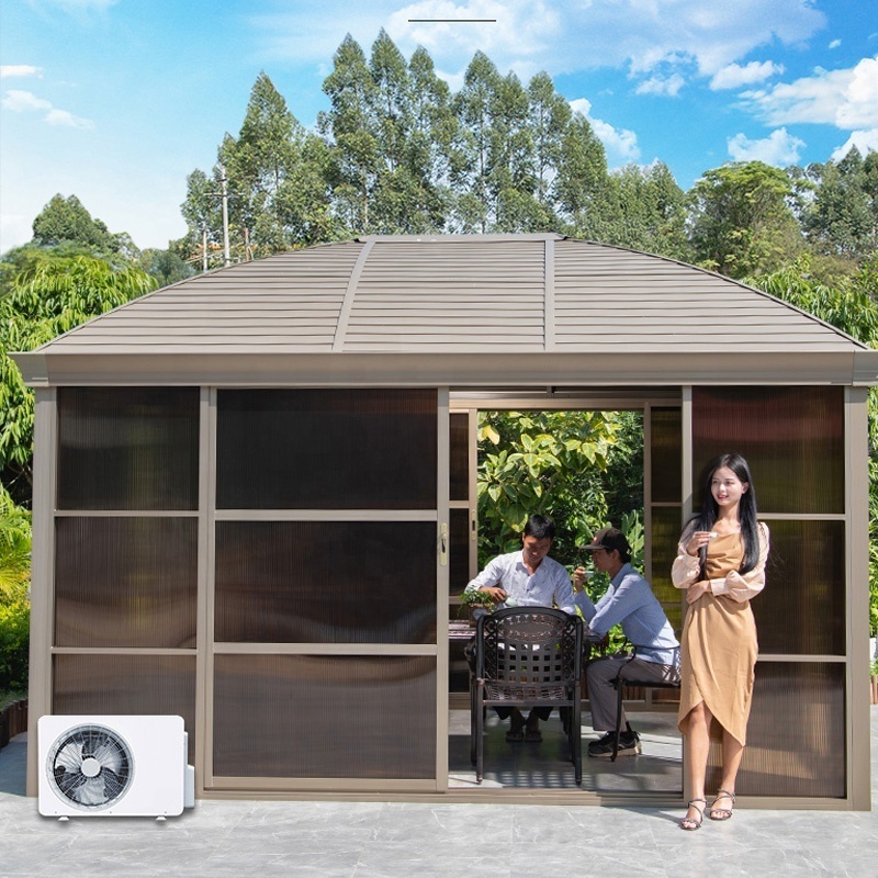 gazebo outdoor aluminum luxury outdoor events gazebo back yard patio garden gazebos 3X6 pergola solar panel waterproof pergola