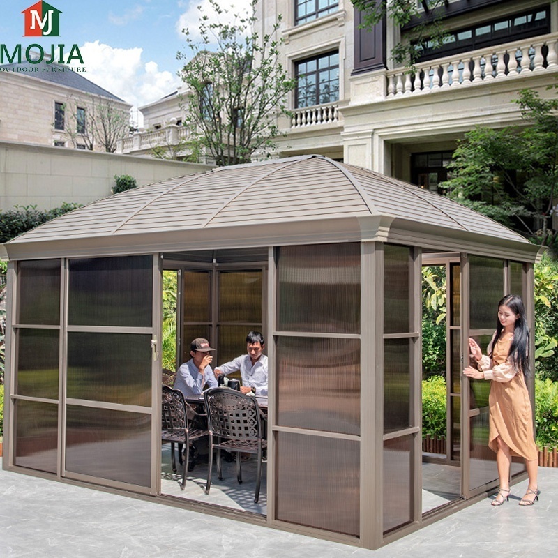 gazebo outdoor aluminum luxury outdoor events gazebo back yard patio garden gazebos 3X6 pergola solar panel waterproof pergola