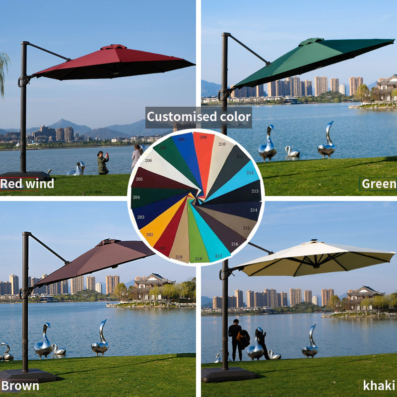 3.5m umbrella for garden solar powered led patio parasol large outdoor umbrellas with200KG base factory roma Restaura umbrella