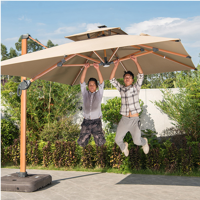 sombrilla de playa pied de parasol tuin striped patio garden outdoor umbrella 4M big size with stand giant parasol with light