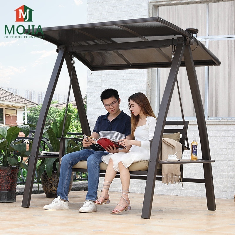 Minimalist Modern Hammock Gazebo Outdoor Swing Set Single Pool Lounge Chair With Garden Solar Led Lighting Parasol