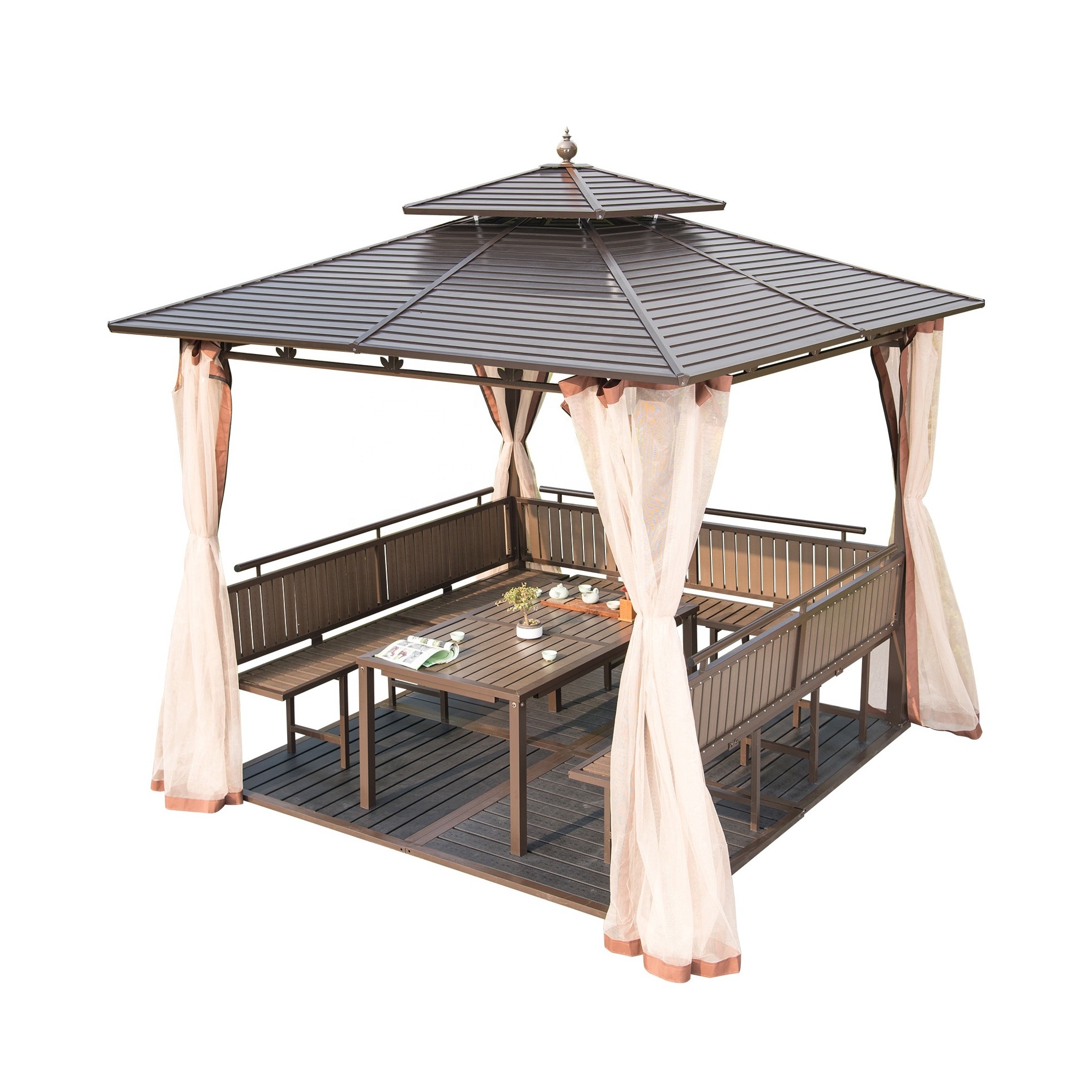 Best And Strongest Gazebo 20 ft.x 10 ft. Outdoor Patio Double Vented Roof Gazebos on Sale