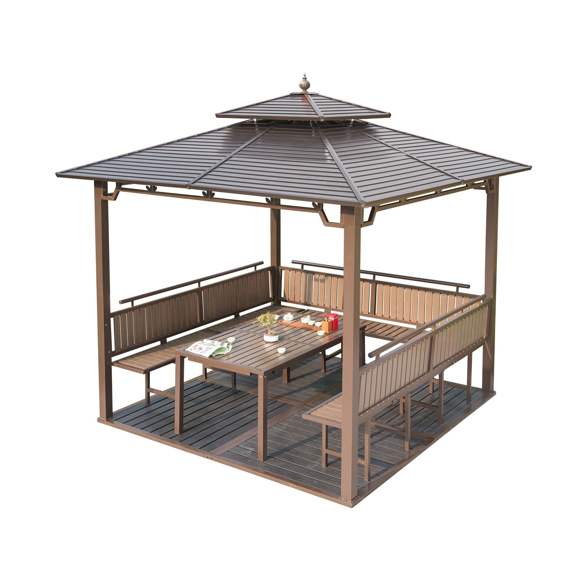 Best And Strongest Gazebo 20 ft.x 10 ft. Outdoor Patio Double Vented Roof Gazebos on Sale