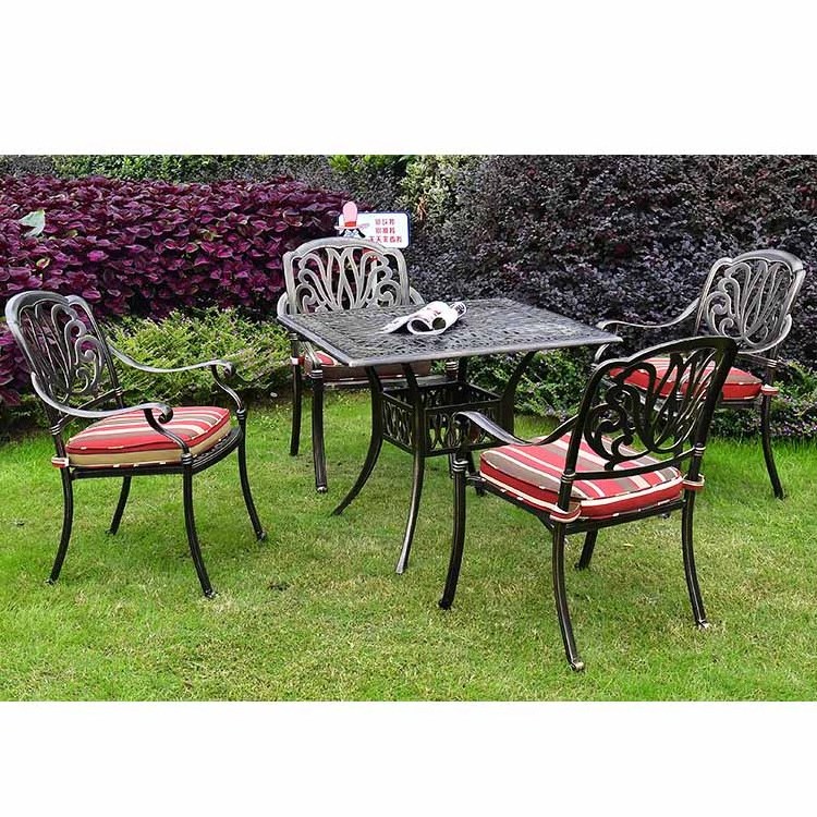 Garden cast aluminum outdoor dining set furniture white / Elisabeth white patio furniture with dining chair table