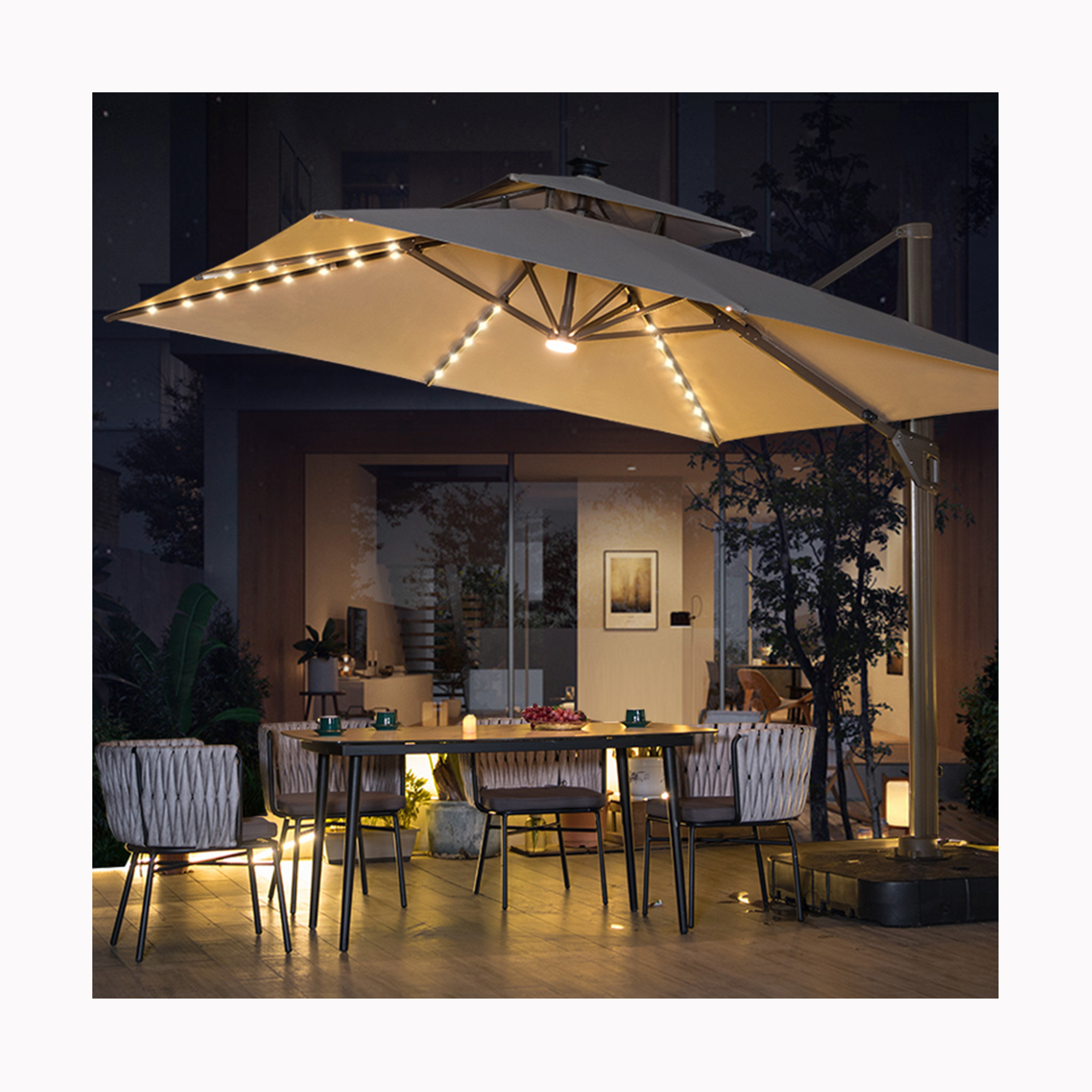 patio umbrella outdoor garden umbrellas outdoor with led remote big size  parasols outdoor restaurant umbrella factory sale