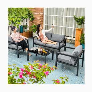 MOJIA factory sofa garden chairs and tables black garden sofas aluminium garden sofa set aluminium