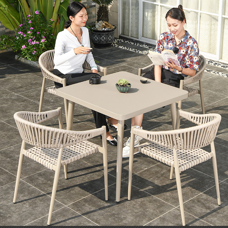 rope chairs outdoor patio furniture new design outdoor garden dining chair table set rattan wicker furniture for balcony garden