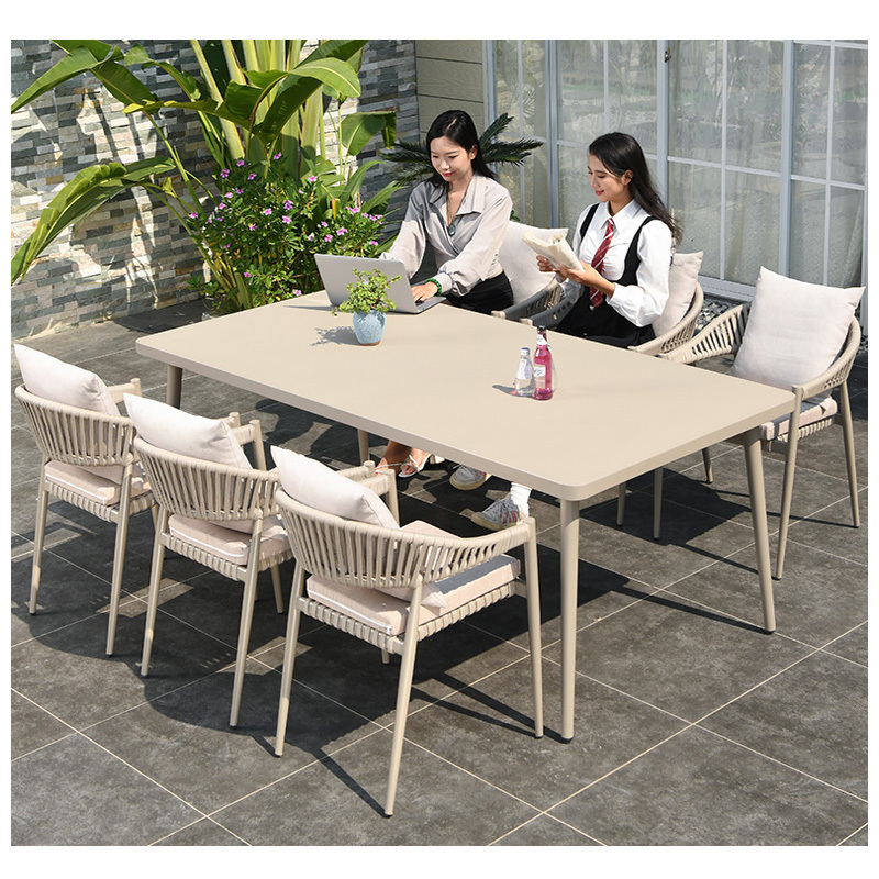 rope chairs outdoor patio furniture new design outdoor garden dining chair table set rattan wicker furniture for balcony garden