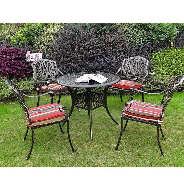 Garden cast aluminum outdoor dining set furniture white / Elisabeth white patio furniture with dining chair table