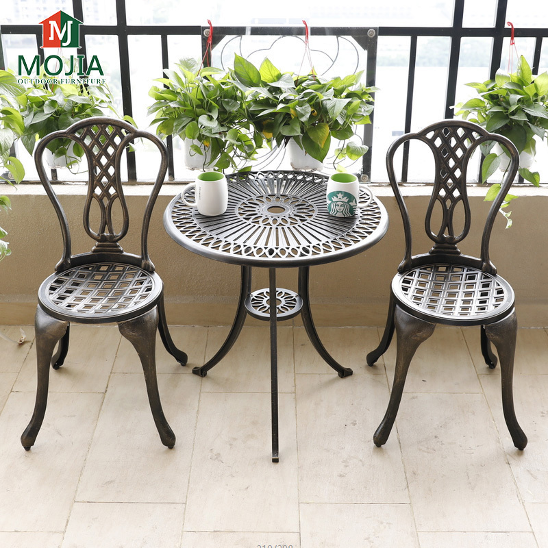 Patio Outdoor Furniture Cast aluminum Chairs And Table Garden Metal Dining Sets Balcony Leisure Furniture