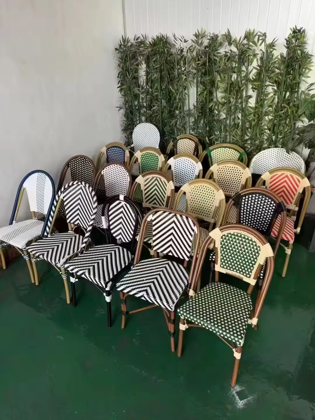 [MOJIA]Custom Wood Led+Hand Woven Rattan Chair TikTok Top10 Selling Outdoor Restaurant Patio Balcony Furniture Wholesale Price