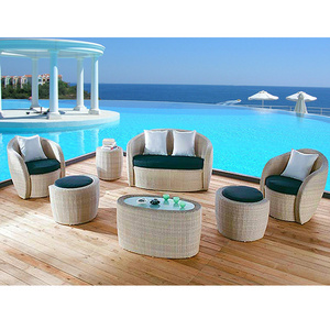 Modern outdoor sofa set outdoor garden rattan corner cover waterproof cushion garden dining furniture sectional rattan sofa