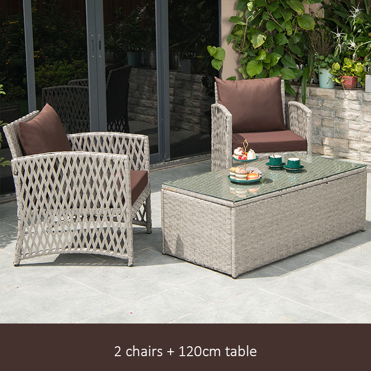 outdoor rattan furniture woven rope chair wicker garden sets weaving sofa with center table