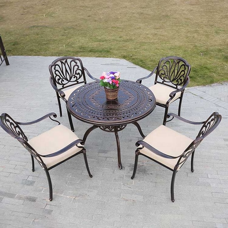 Cast aluminium alu vintage furniture outdoor cafeteria garden metal table