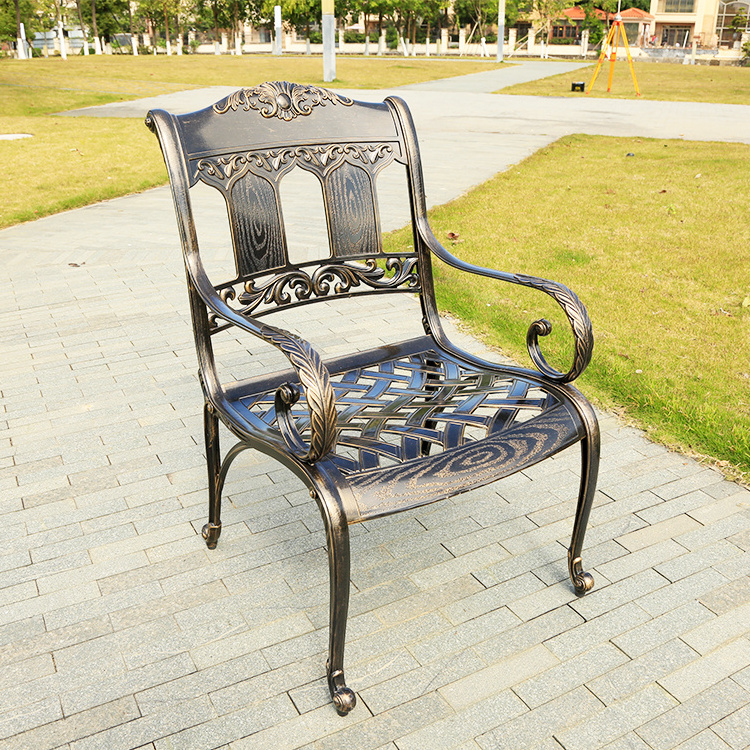 High quality garden furniture 200cm table leisure ways armchair cast aluminum outdoor / dining 7 pcs outdoor patio furniture set