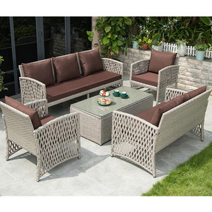 outdoor rattan furniture woven rope chair wicker garden sets weaving sofa with center table