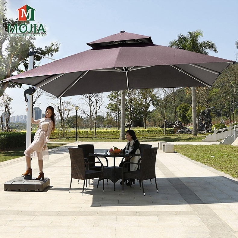 outdoor garden umbrella Aluminum 3m square hanging Offset parasols garden 10 ft Cantilever commercial beach sun patio  umbrellas