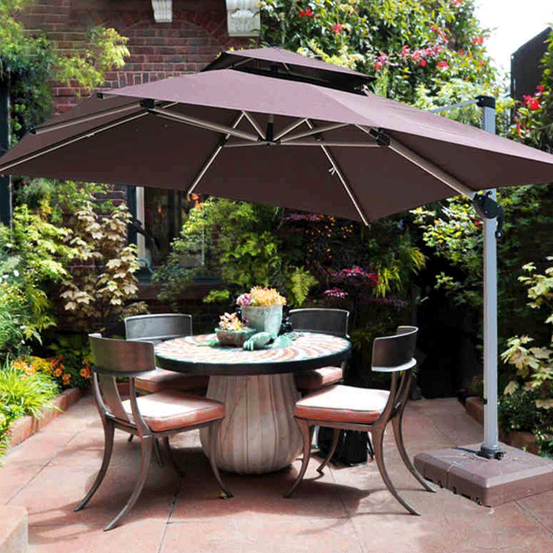 Outdoor Furniture Garden Double Canopy Umbrella Cantilever Large Parasol 3.5m Patio Parasol Economic Umbrellas For Beach