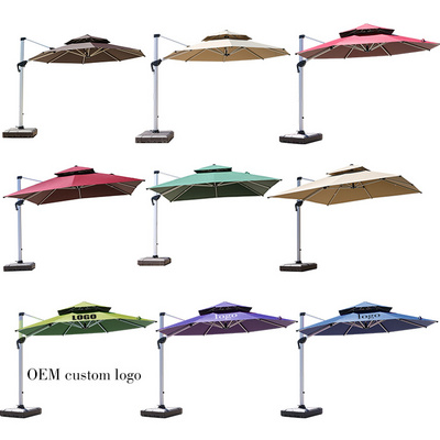 Outdoor Furniture Garden Double Canopy Umbrella Cantilever Large Parasol 3.5m Patio Parasol Economic Umbrellas For Beach