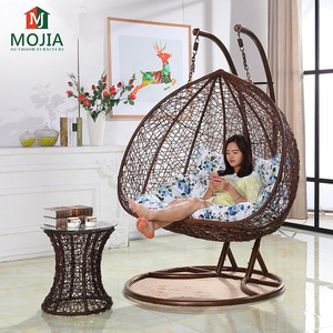 Outdoor Furniture Balcony Egg Shape Swing Chair Indoor PE Rattan Basket Seat Chair Garden Furniture Swings