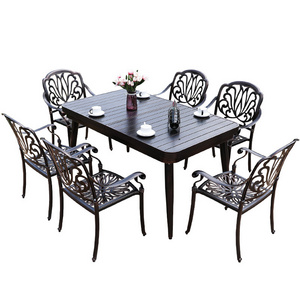 Outdoor Furniture Patio Cast Aluminum Chair In Garden Outdoor Chair And Table Bistro Set 5-10 Pieces Conversation Set