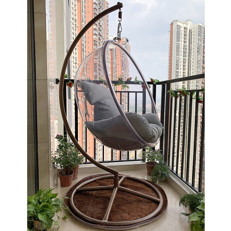 Modern Furniture Hanging Indoor Moon Swing Transparent Bubble Chair Ball Bubble Swing Chair for Adults