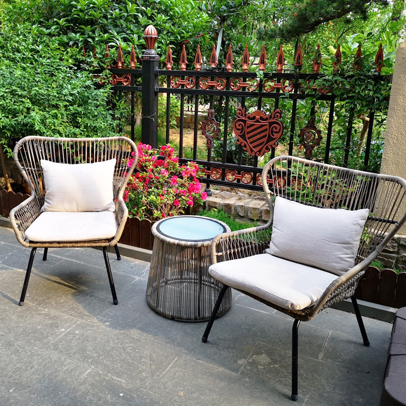 New Design Modern Patio Outdoor Rope Furniture for Garden Sofa Set Living Room Furniture Customized Wicker Rattan Chair