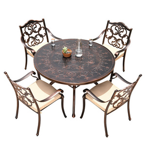 outdoor furniture leisure 5pcs metal chairs set aluminum dining table and chair garden sets