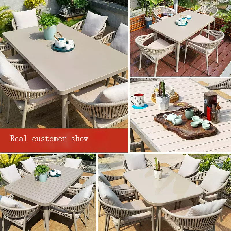 rope chairs outdoor patio furniture new design outdoor garden dining chair table set rattan wicker furniture for balcony garden