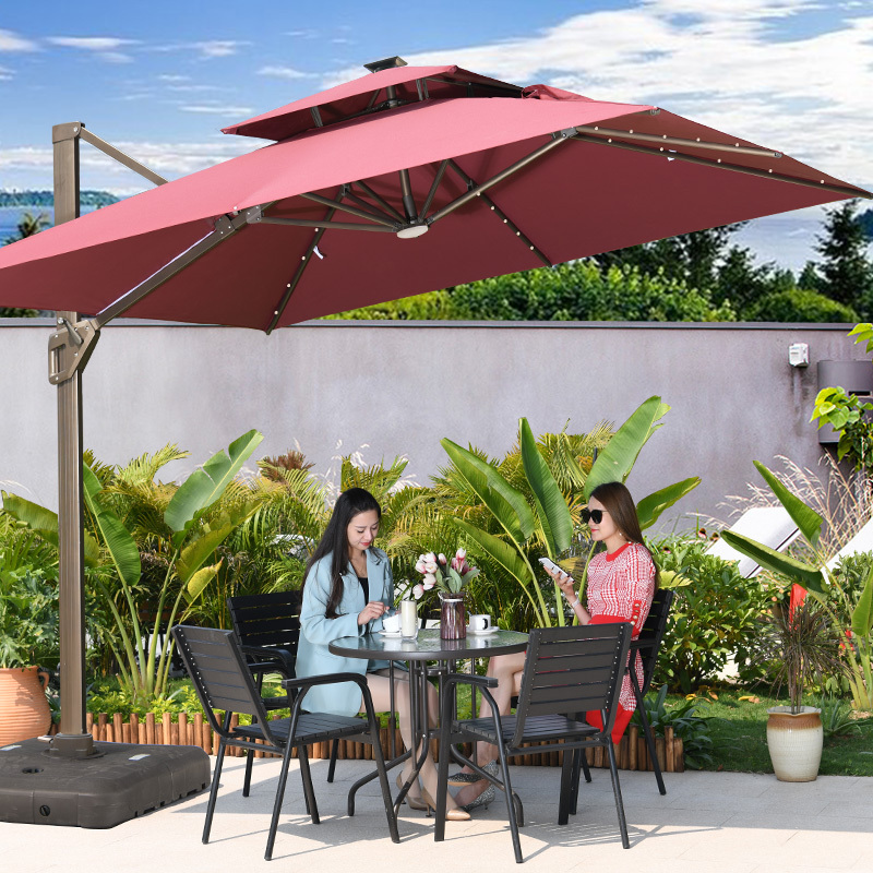 patio umbrella outdoor garden umbrellas outdoor with led remote big size  parasols outdoor restaurant umbrella factory sale