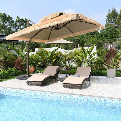 high quality plastic rattan sun All-weather outdoor aluminum  rattan wicker waterproof swimming pool chaise lounge chair