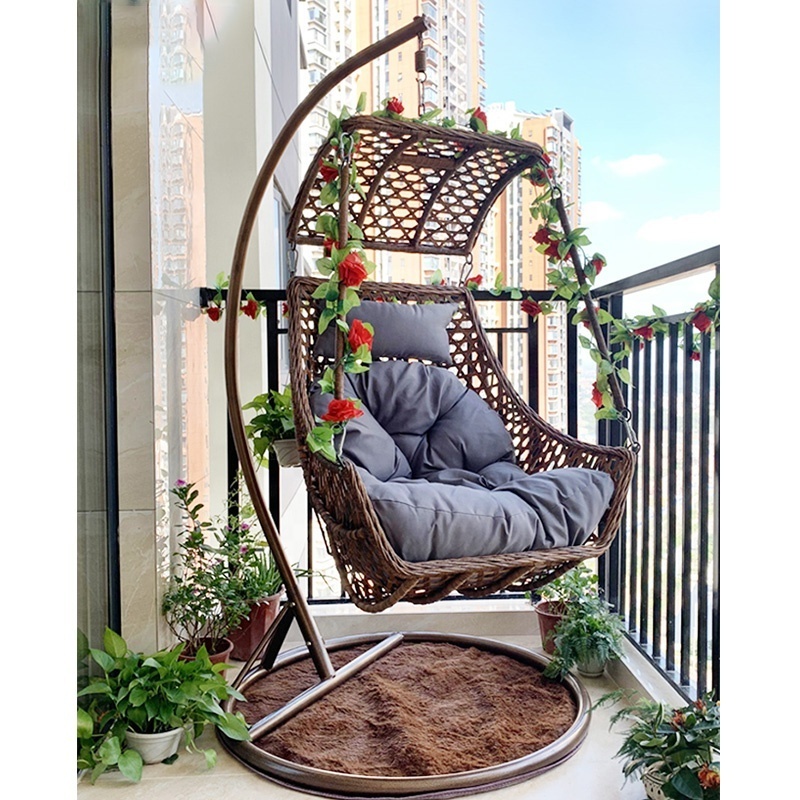 Garden furniture Rattan Egg Swing Indoor Wicker Hanging Hammock Chair Single Seat Basket for Balcony Patio wholesale