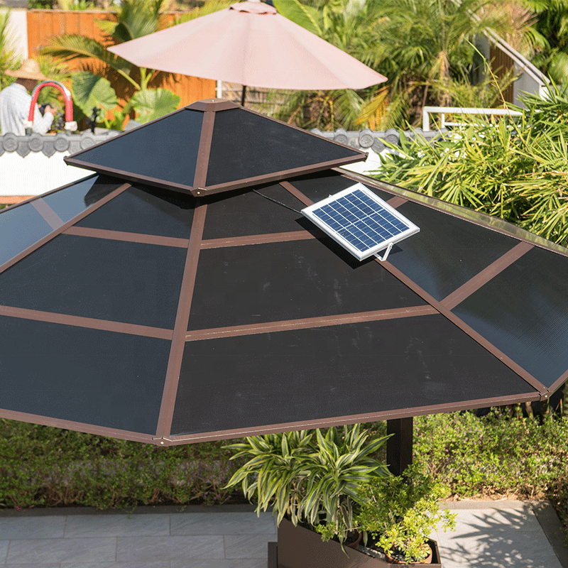 Outdoor Umbrellas Market poolside Parasol Patio shade strong Powered LED Solar umbrella with led light garden umbrella outdoor