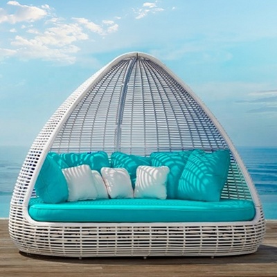 Supersonic Love Patio Round Daybed Outdoor Round Bed Rattan Sun Lounger For Sale