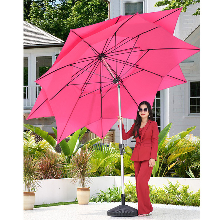 Modern sun shade parasol professional outdoor aluminum alloy pole cafe beach patio garden beach umbrella