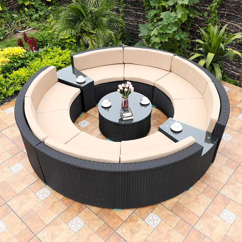 Foshan Patio Furniture Outdoor Sofa Rattan Outdoor Sofa Set Commercial Outdoor Sofa Garden  Furniture