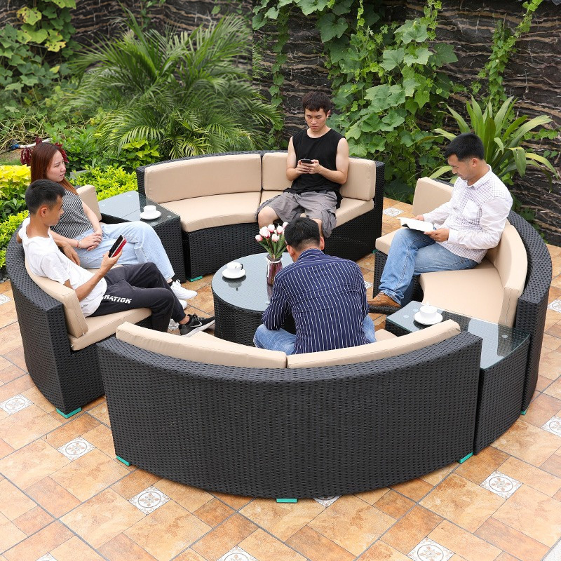 Foshan Patio Furniture Outdoor Sofa Rattan Outdoor Sofa Set Commercial Outdoor Sofa Garden  Furniture