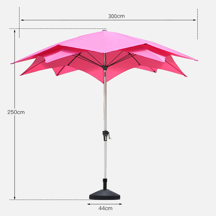 Modern sun shade parasol professional outdoor aluminum alloy pole cafe beach patio garden beach umbrella