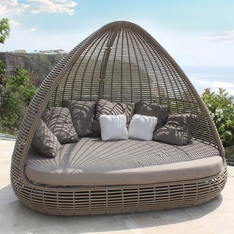 Supersonic Love Patio Round Daybed Outdoor Round Bed Rattan Sun Lounger For Sale