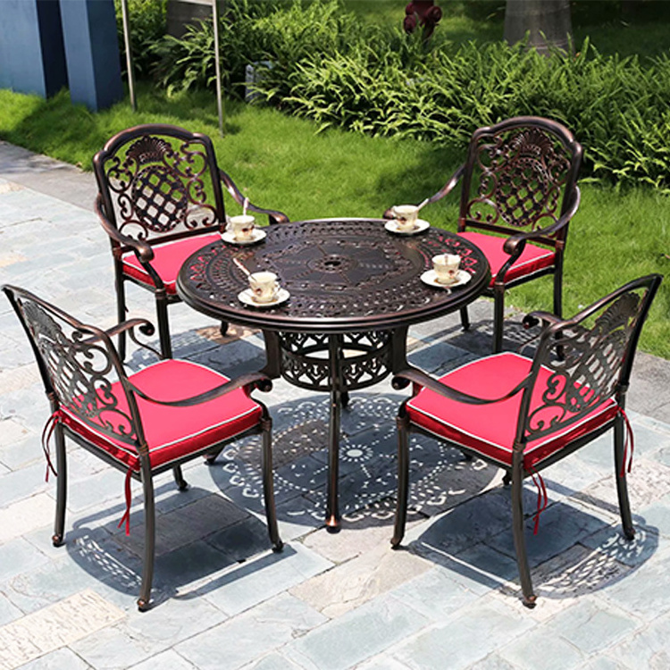 Cast aluminium alu vintage furniture outdoor cafeteria garden metal table