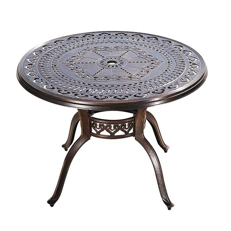 Cast aluminium alu vintage furniture outdoor cafeteria garden metal table