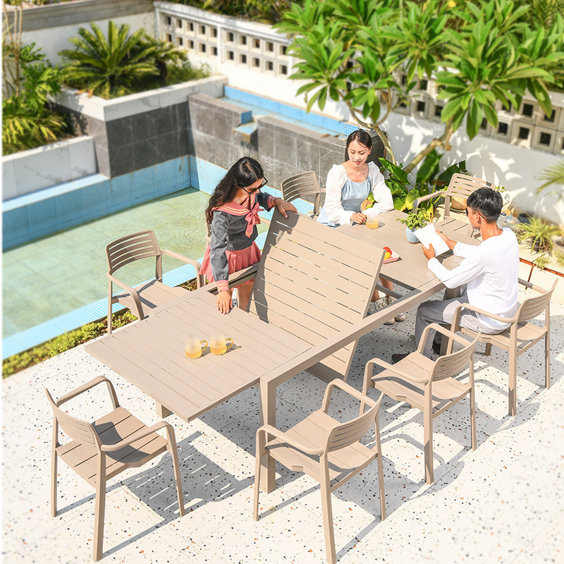 Mojia patio table outdoor outdoor dining picnic table bench tables and chairs for restaurants 6chair garden indoor furniture