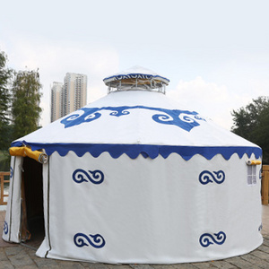 Modern Waterproof Painted Steel Frame Custom  Luxury Solar Wedding Tent Mongolian Yurt Tent For Sale