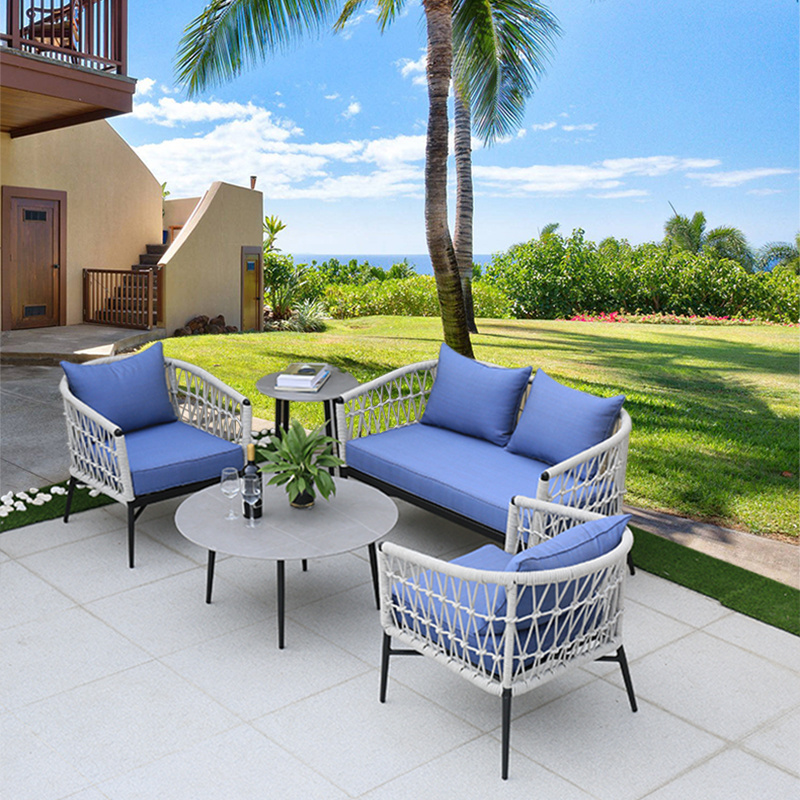 outdoor furniture set four chairs luxury chair patio garden outdoor restaurant table set hand make rattan furniture