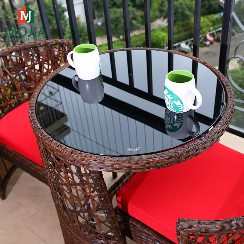 Balcony Rattan Table Set Outdoor Living Furniture muebles para jardin Garden Tea table & Chair