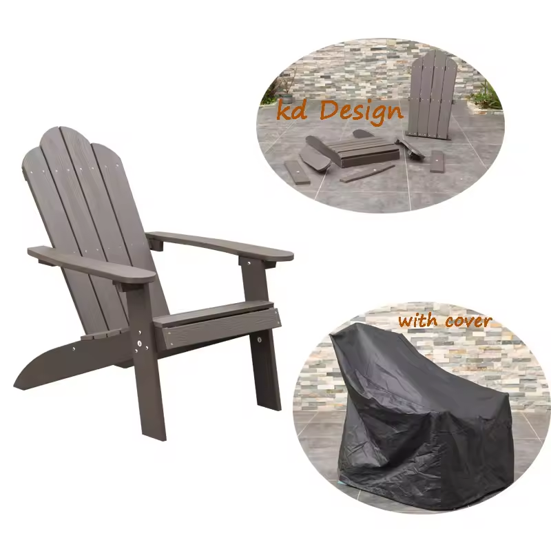 [MOJIA]Adirondack Plastic Wood Side Composite Swimming Pool Chair Table Set Mini Coffee Table With Pedals