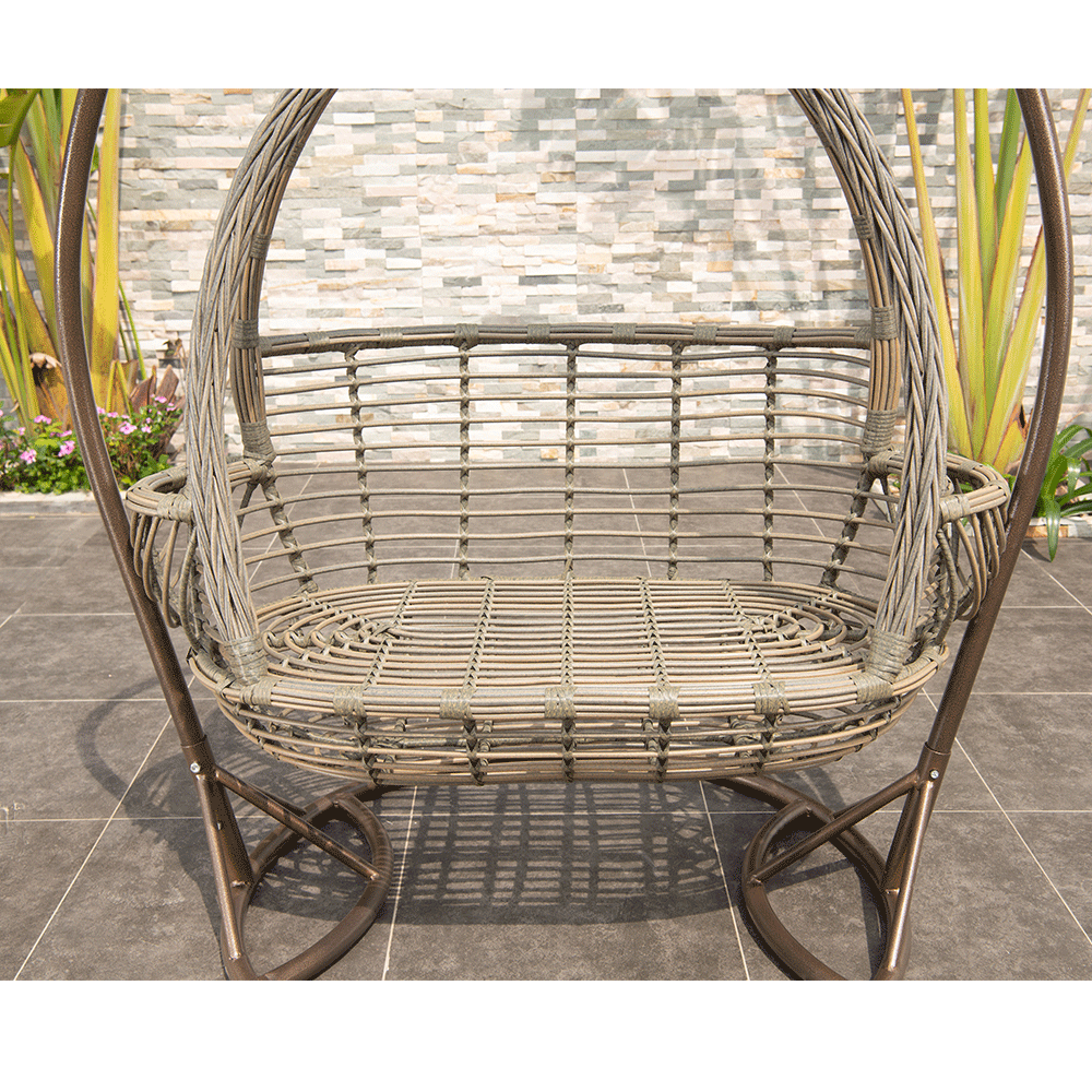 2022 patio wicker swing chair with stand wooden two double seat swing set outdoor hommck hanging garden egg chairs